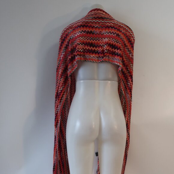 NWT Womens Missoni Multicolor Viscose Chevron Fringed Wrap Scarf Shawl OS - Picture 11 of 15